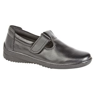 Mod Comfys Womens/Ladies Softie Leather T-Bar Leisure Shoes / Black